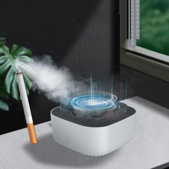 Uscallm Indoor Ashtray, Negative Ion Ashtray, Indoor Car Office Odor Eliminator, Portable Ash Tray, Mini Desktop Atmosphere Cleaner