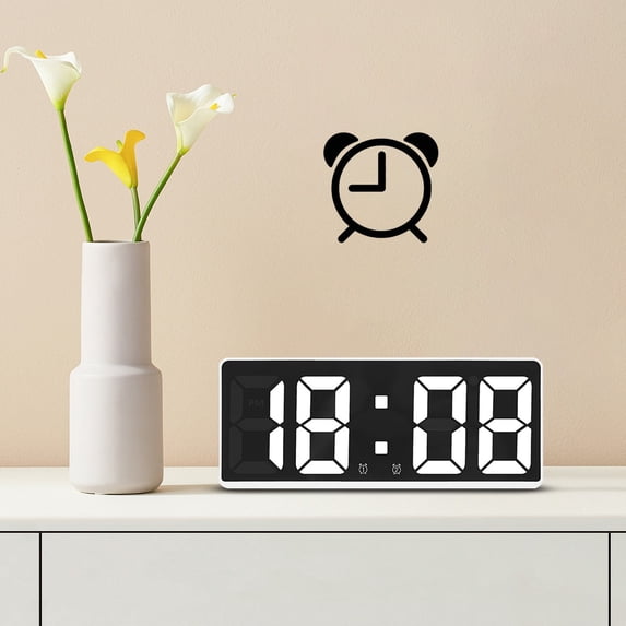 Uscallm Led Digital Alarm Clock, Large LED Digital Alarm Clock, Ultra Bright Display Bedside Desk Clock, Smart Home Essential Minimalist Clock, Easy Read Time ForKidsSeniors