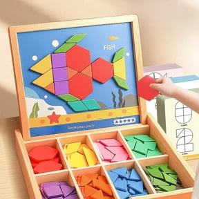 Uscallm Magnetic Number Train Puzzle, Magnetic Tangram Puzzle ForKidsAges 3-6, Educational STEMToysFor Preschool Learning, Montessori Magnetic Geometry Building Blocks