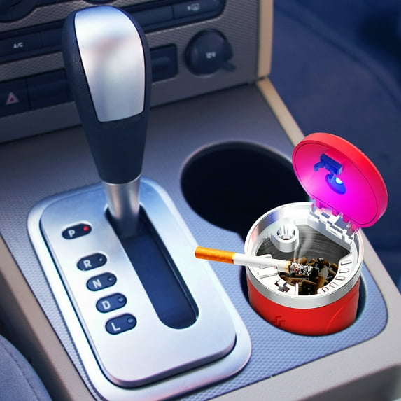 Uscallm Portable Car Vacuum Cleaner, Portable LED Car Ashtray, Leakproof Smokeless Ashtray For Vehicle Home Office, Rechargeable USB Auto Case, Magnetic Lid Travel Essential For Men