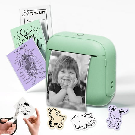 Uscallm Portable Wireless Bluetooth Label Printer, Wireless Bluetooth Thermal Label Printer, Portable Inkless Barcode Printing For Home Office, Mini Pocket Teen Photo Printer