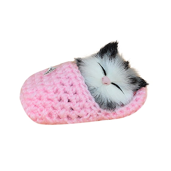 Uscallm Realistic Meowing Cat Decor, Realistic Sleeping CatToy, Interactive Meowing Furry Animal Decor, Lifelike Pet Simulator ForKids, Cute Plush Stuffed Animal Gift