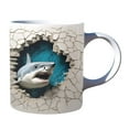 thumbnail image 1 of Uscallm Retro Ceramic Coffee Mug, 3d Shark Ceramic Mug, Handmade Coffee Tea Water Cup, Microwave Dishwasher Safe Drinkware, Unique Gift For Coffee Lovers, 1 of 1