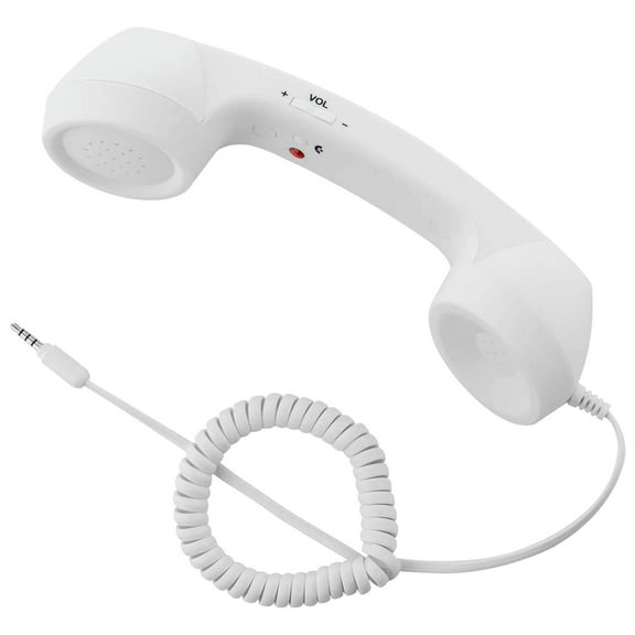 Uscallm Retro Style Handset Headset 3.5mm TRS Plug Mobile Phone Microphone for Clear Calls Noise Reduction Hands-Free Communication Vintage Telephone Receiver