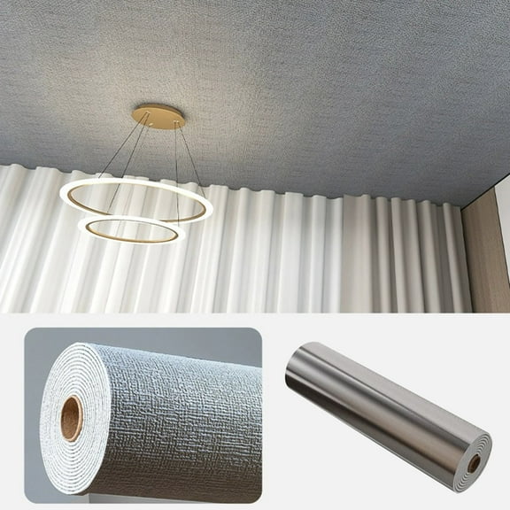 Uscallm Self-adhesive Waterproof Soundproof Wallpaper, Self-adhesive Waterproof Wallpaper Roll, Soundproof Ceiling Removable Peel Stick, Home Renovation DIY Wall Covering