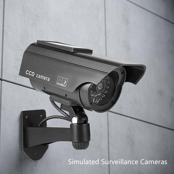 Uscallm Solar Powered Motion Sensor, Dummy Security Camera, Fake Surveillance Camera Outdoor Indoor Home Office, Realistic Flashing LED Fake Dome Camera