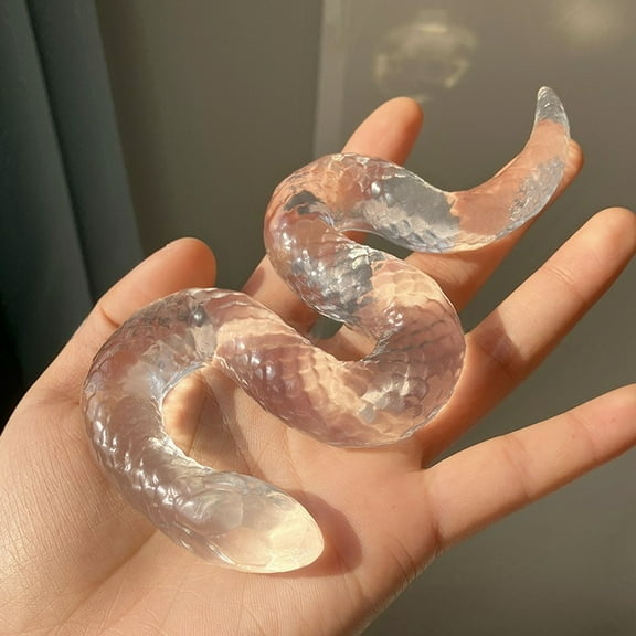 Uscallm Stress Relief PinchToy, Transparent Glitter Snake FidgetToy, Stress Relief SensoryToyFor Anxiety Relief, Viral Sensory Snake, Autism ADHD Focus Tool