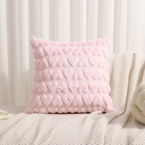 Uscallm Valentine Decorative Pillow Set, Valentine's Day Heart Pillow, Decorative Throw Pillow For Home Decor, Soft Fabric Hidden Zipper Cushion, 45x45cm 17.7x17.7 Inches Bedroom Sofa Accent