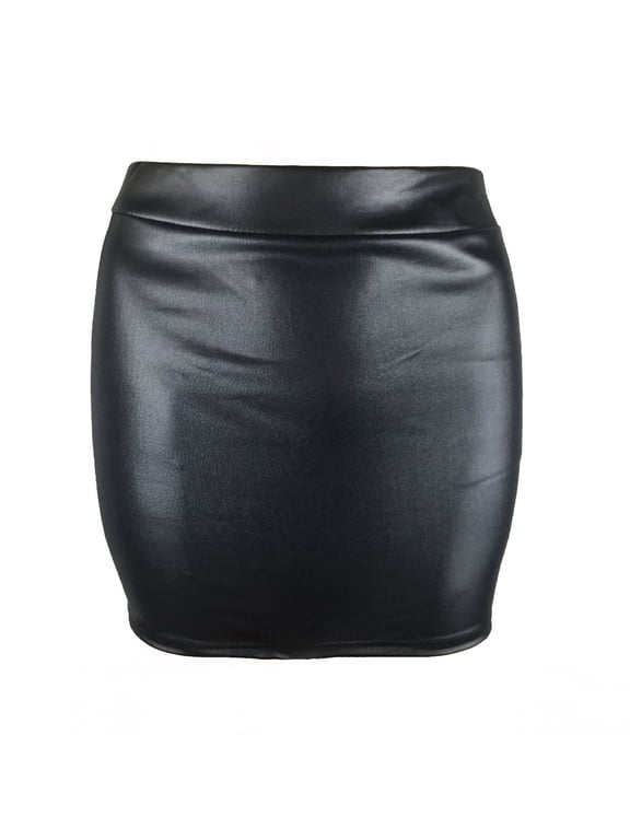 Women Plus Size Mini Bodycon Dressy Solid Short Summer Skirts for Club Party Night Out Fitted Holiday Skirt, Black L