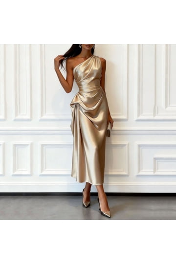 gold dress sleeves Tight Prom Dress with Long Cape Sleeves main image 1