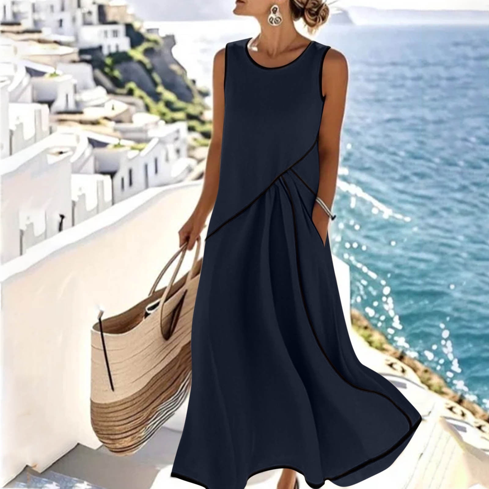 high neck maxi dress casual CFLONGE Women's Casual Ribbed Knit High Neck Dress Long Sleeve Fall Dress for Women 2026 Lightweight A Line Flare Dresses(Army Green,Small) at Amazon Women's Clothing store