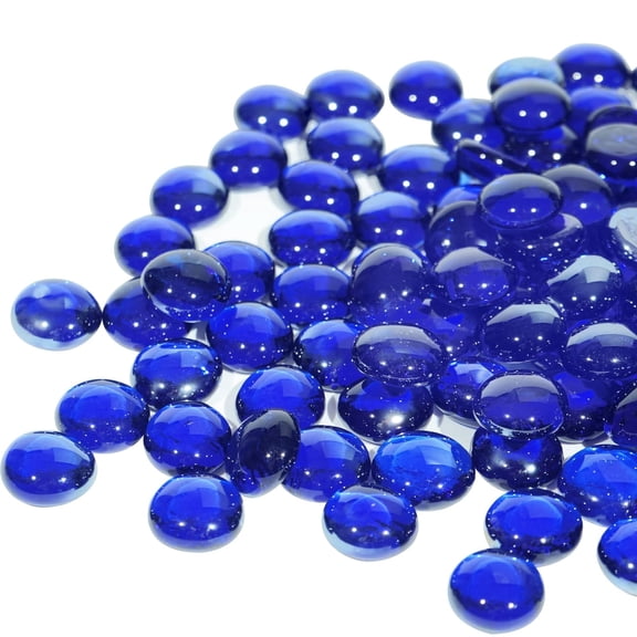 Uscover Fire Pit Glass, Cobalt Blue Firepit Rocks for Propane Firepit, Fireplace and Outdoor Decorative, 3/4 High Luster 10LB Round Fire Glass Beads