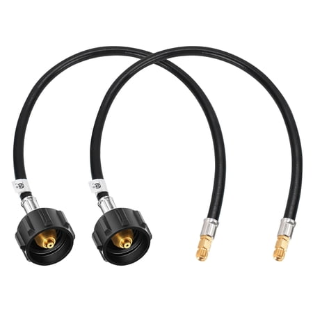 Uscover Propane Hose 2FT with QCC1 Connector, 1/4 Inch Inverted Male Flare, for 2-Stage Regulator, Camping & Outdoor Cooking, 2 Pack