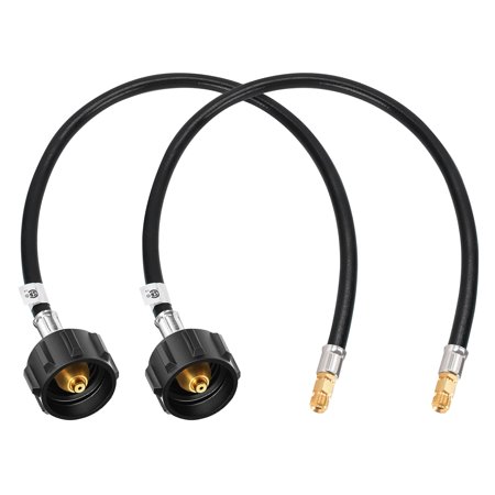 Uscover Propane Hose 2FT with QCC1 Connector, 1/4 Inch Inverted Male Flare, for 2-Stage Regulator, Camping & Outdoor Cooking, 2 Pack