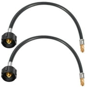 Uscover Propane Hose 2FT with QCC1 Connector, 1/4 Inch Inverted Male Flare, for 2-Stage Regulator, Camping & Outdoor Cooking, 2 Pack