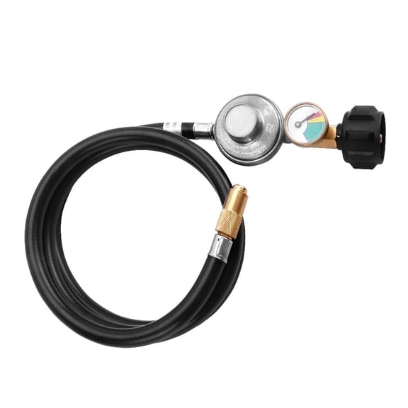 Uscover 5 FT Propane Regulator with Hose, Griddles Regulator with Gauge for Blackstone 17" / 22" tabletop grill(KSUN)