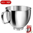 thumbnail image 1 of Uscover 5QT Stainless Steel Mixer Bowl with Handle for KitchenAid 4.5/5QT Tilt-Head Stand Mixer, Dishwasher Safe, 1 of 13