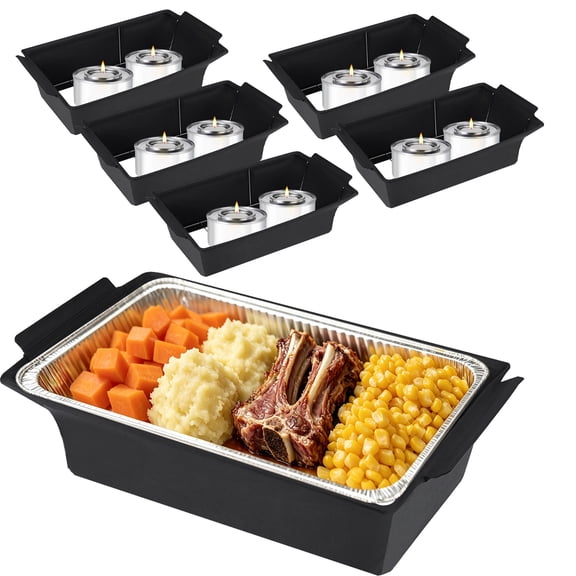 Uscover 6 PC Foldable Black Chafer Wind Guard, Lightweight Chafing Dish Wind Guard for Buffet Table, 280g Thick Weave Fabric Covers for Outdoor Catering Camping
