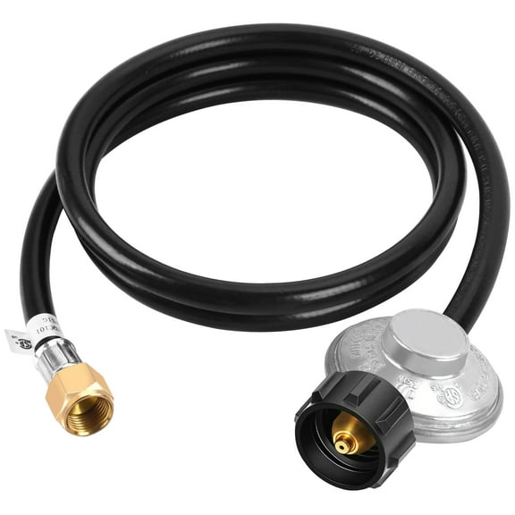Uscover 6Ft Propane Regulator Hose,Universal Grill Propane Hose Regulator with CSA Certified,  for Blackstone 28"/36" Griddle,Weber Grill, Fire pit, 3/8" Female Flare for Most LP Gas Grills(KSUN)