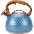 thumbnail image 1 of Uscover 3.2 Qt Blue Stainless Steel Stovetop Tea Kettle with Ergonomic Handle, Gas and Electric Compatible, 1 of 12