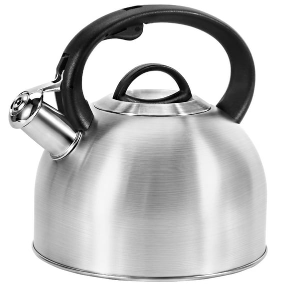 Uscover 3L Stainless Steel Whistling Tea Kettle, Food Grade, Brushed Finish, Induction & Gas Compatible