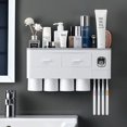 thumbnail image 1 of Uscover Toothbrush Holders for Bathrooms, 4 Cups Toothbrush Holder Wall Mounted with Toothpaste Dispenser - Large Capacity Tray, 2 Cosmetic Drawer - Bathroom Organizer & Bathroom Accessories Set, 1 of 8