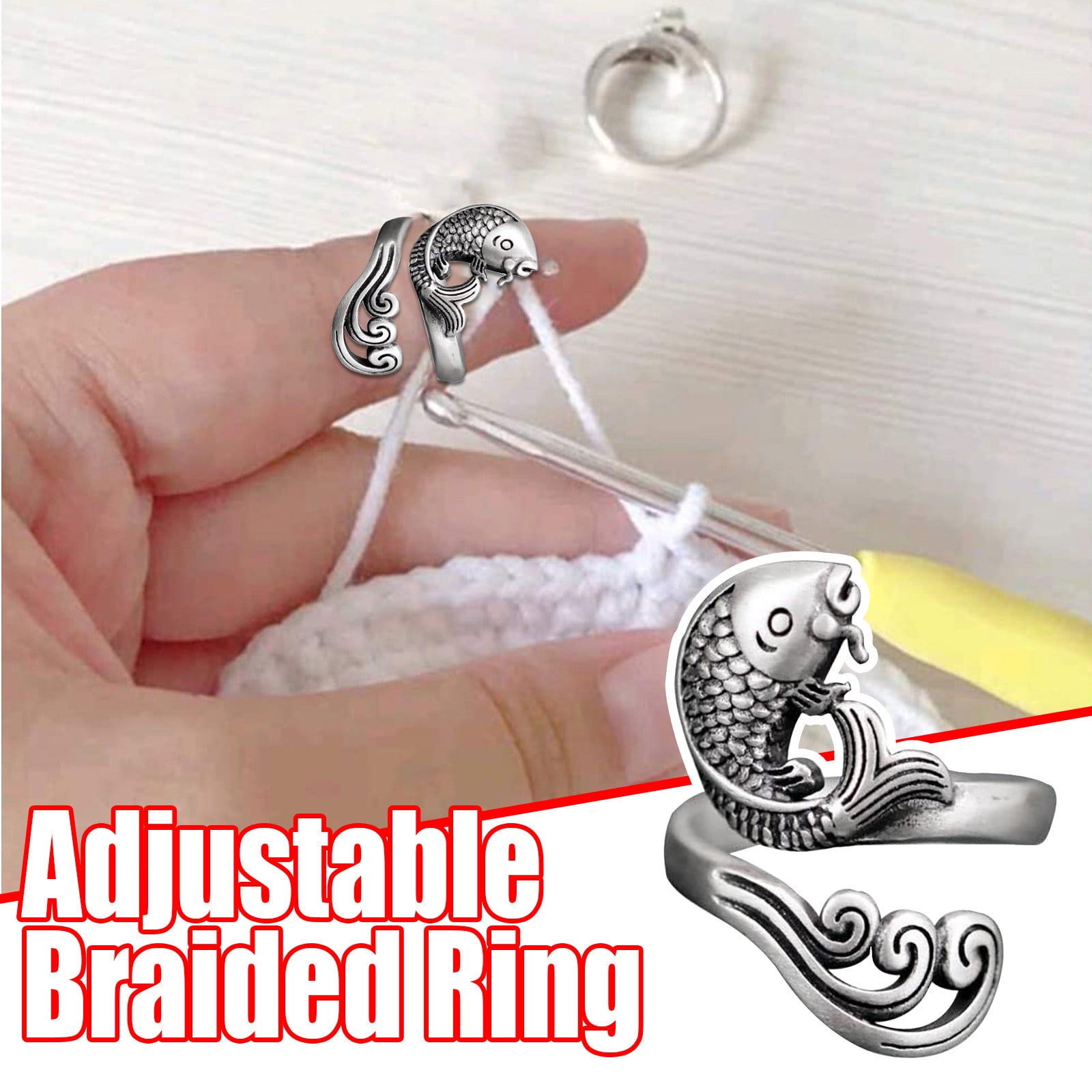 2 Pcs Crochet Finger Holder Anelli Per Maglieria Accessori All