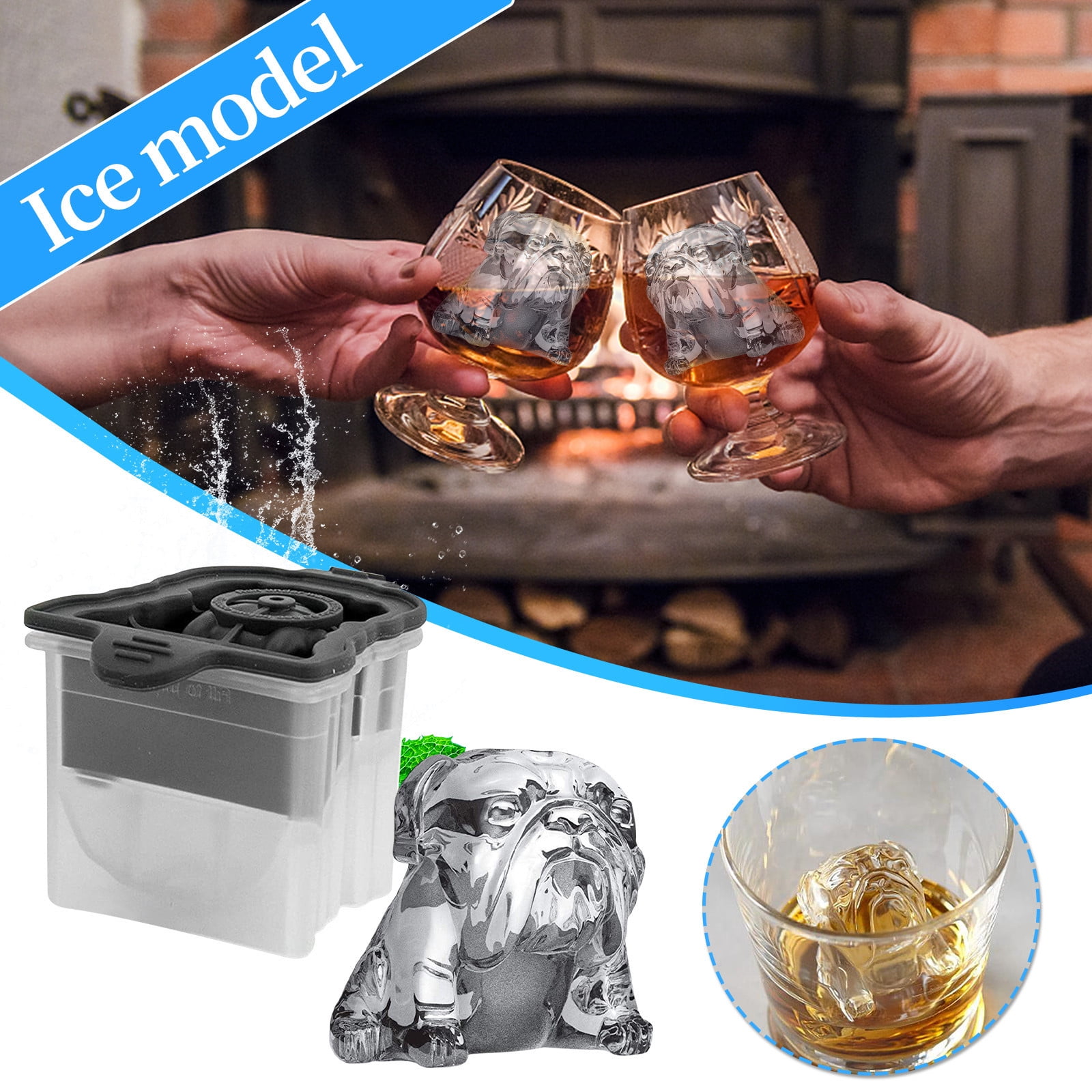 Usdian Dog Ice Mold, Silicone Dog Shaped Ice Cubes, Slow Melting Ice ...
