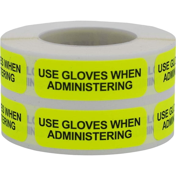 Use Gloves When Administering Veterinary Labels | 0.5 x 1.5 - 500 Pack