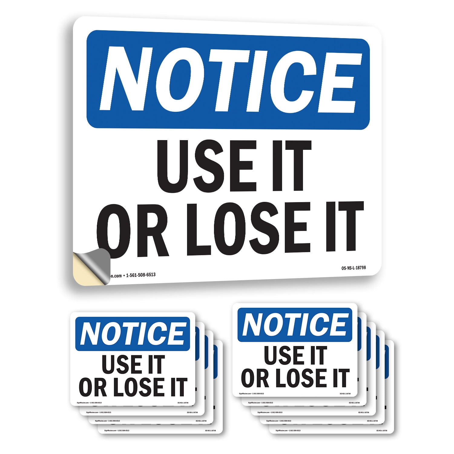 Use It Or Lose It OSHA Notice Vinyl Decal Label 18 Inch x 12 Inch - 10 ...