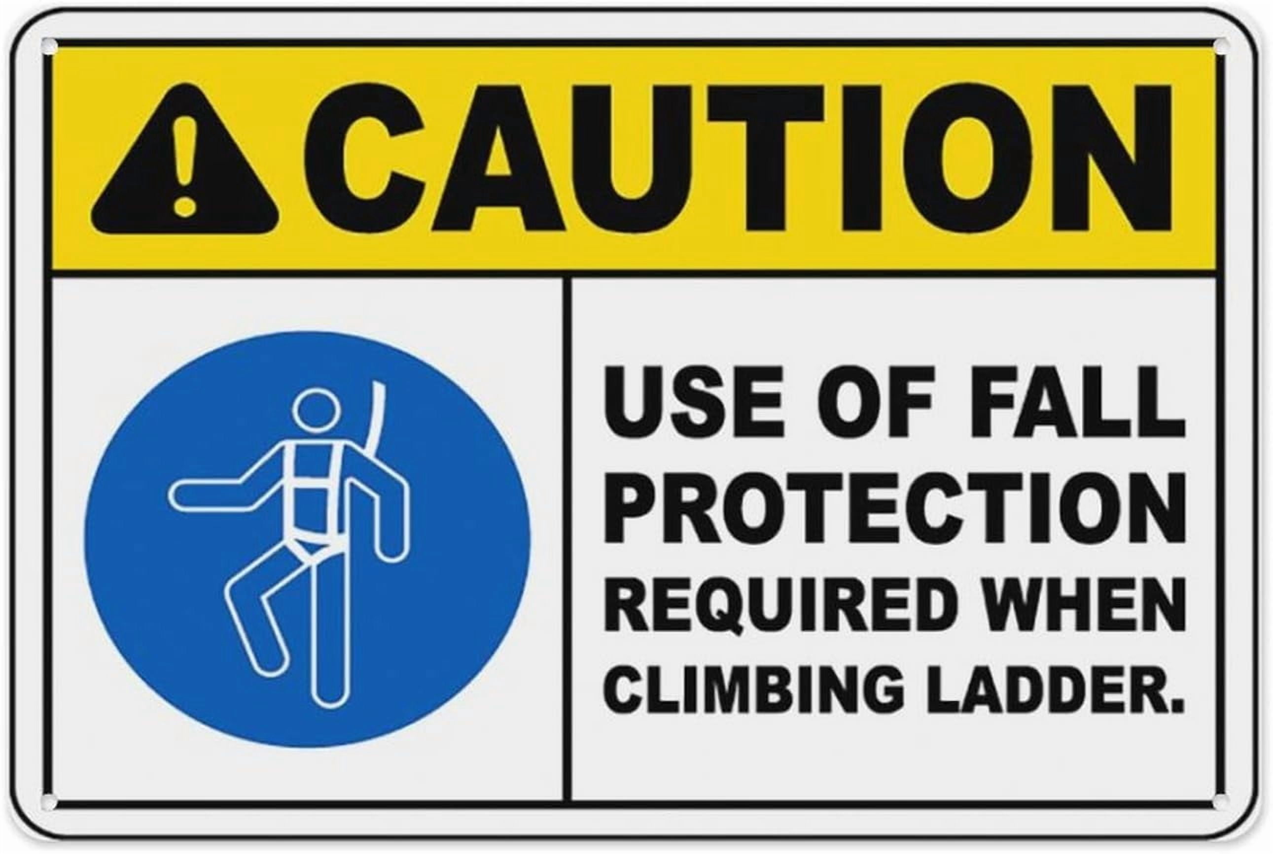 Use Of Fall Protection Required Sign 8"x12", Aluminum Tin Warning Signs ...