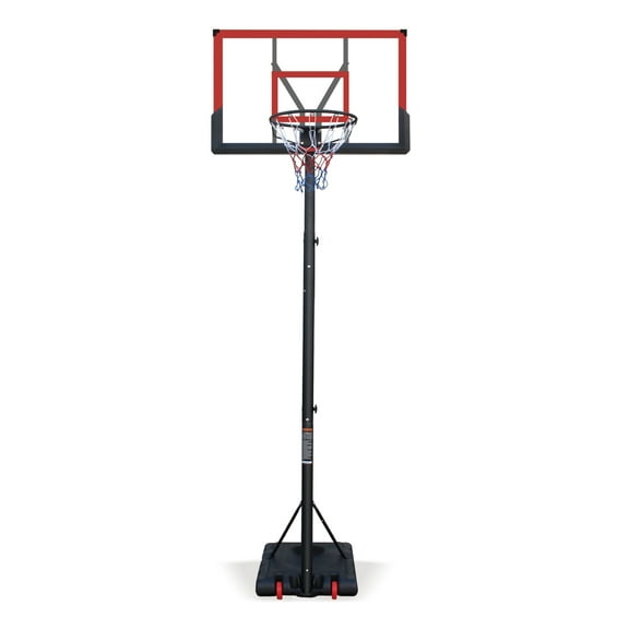 Use for Outdoor Height Adjustable 5.7 to 10ft Basketball Hoop 44 Inch Backboard Portable Basketball Goal System with Stable Base and Wheels Balls Sports + Red + Garden & Outdoor + Sporty + Iron