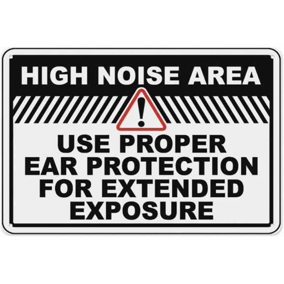 Use Proper Ear Protection Sign 8"x12", Aluminum Tin Warning Signs for Home Outdoor Garden, Weatherproof PPE Sign for Loud Area