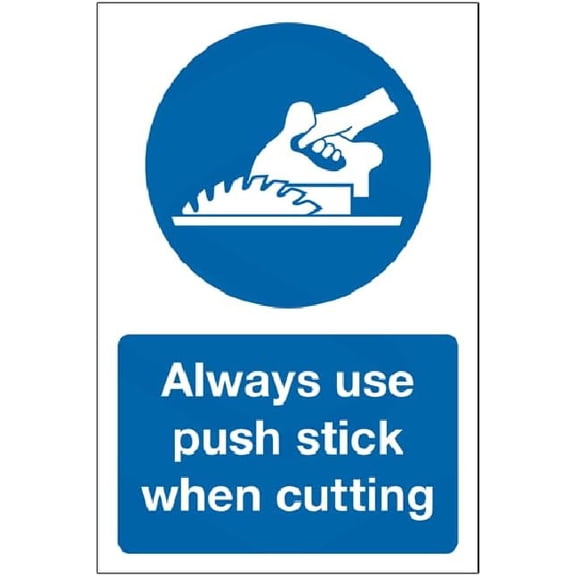 Use Push Stick - Construction Sign Metal Sign 8 x 12 Inches \u2013 Clear Signage for Walls, Fences