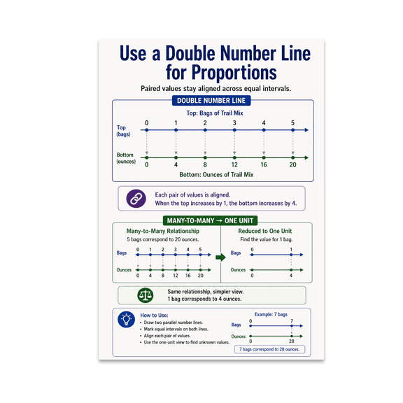 Use a Double Number Line for Proportions - Math Learners - 13x19 Poster Print