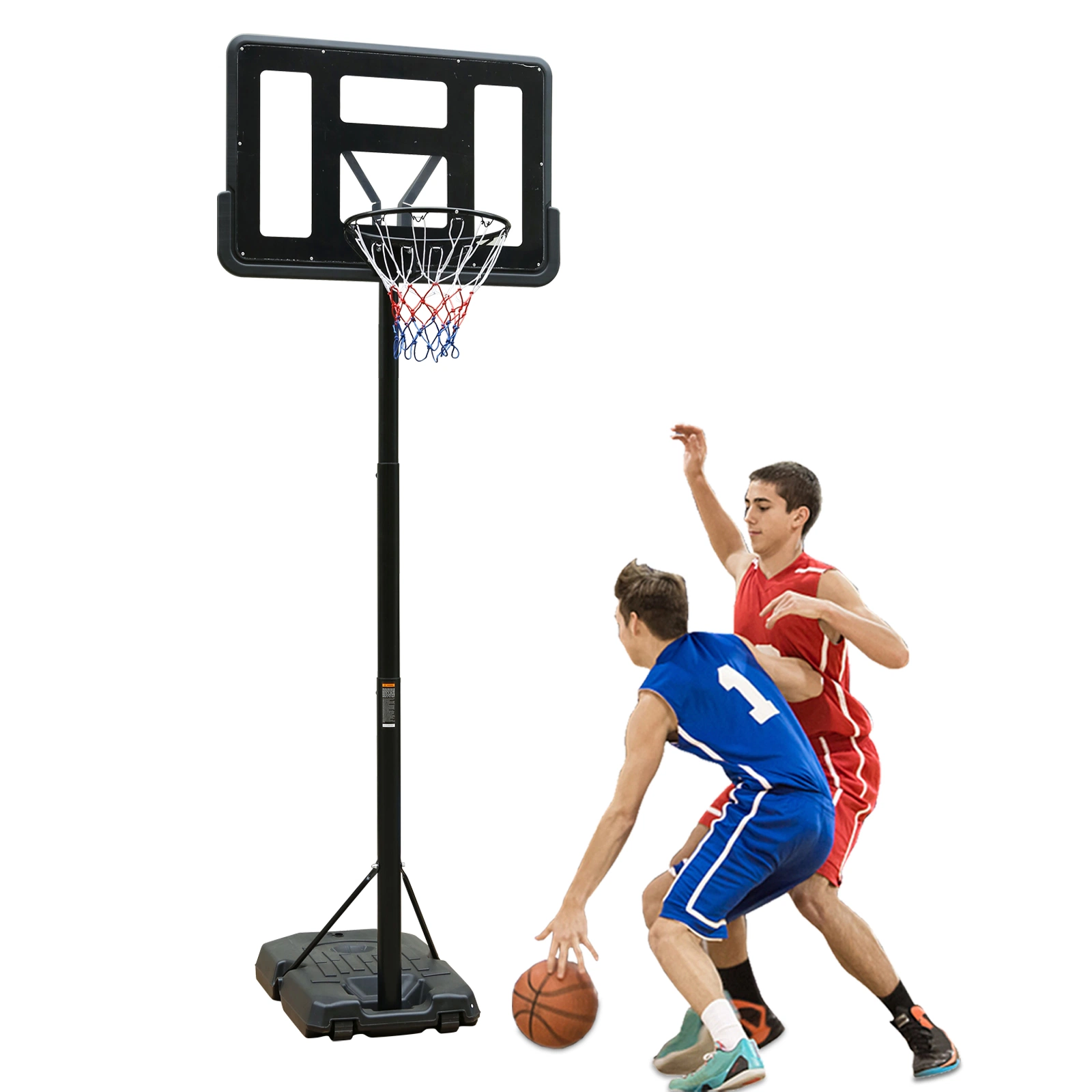 Use for Outdoor Height Adjustable 4.8 to 7.7ft Basketball Hoop 44 Inch Backboard Portable Basketball Goal System with Stable Base and Wheels