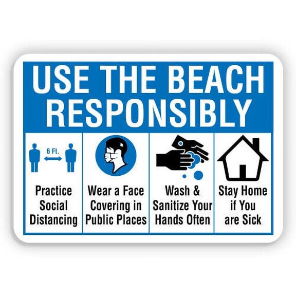 Use the Beach Responsibly Metal Aluminum Sign Size: 16 x 12 Inch
