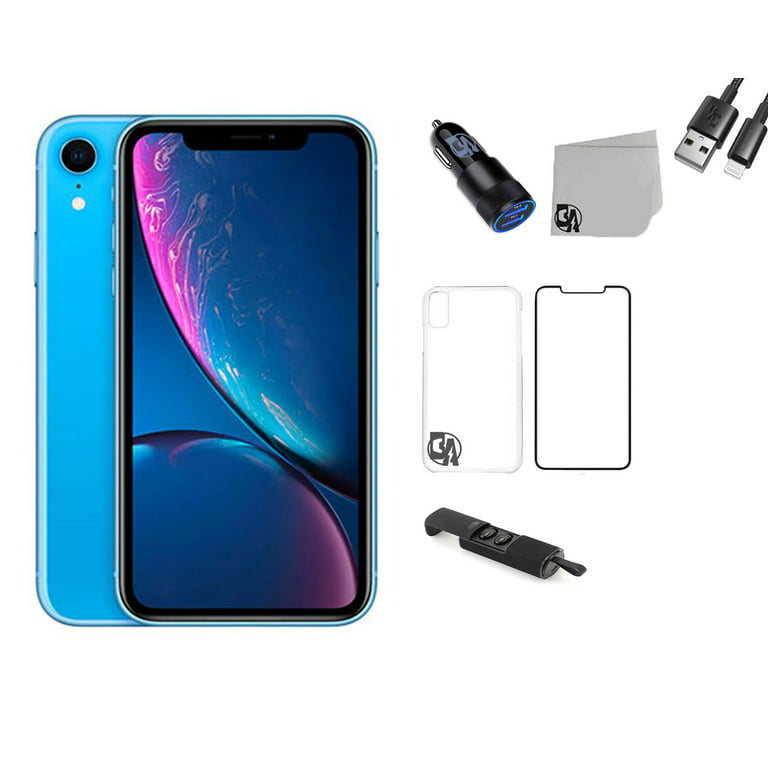 Used Apple XR 128GB Storage Fully Unlocked Blue With AirPods TWS Style 1 Bundle Like New - Walmart.com