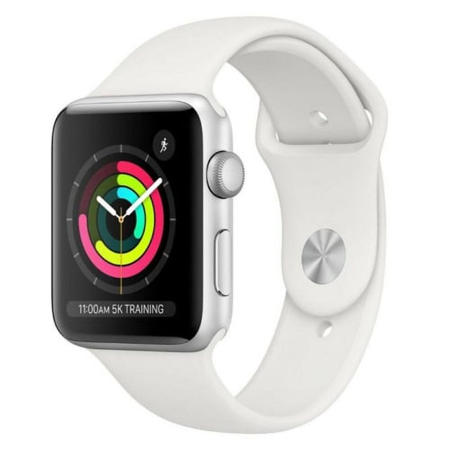 Used Apple Watch Series 3 42mm GPS Silver White Sport Band (Used
