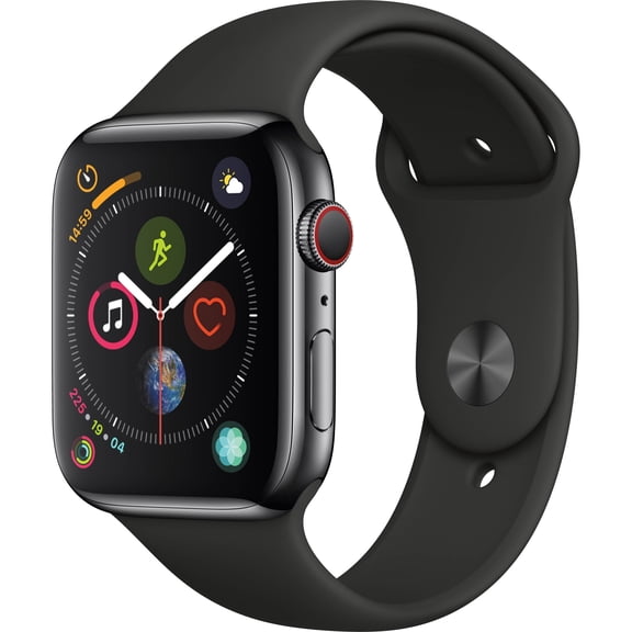 Pre-Owned Used Apple Watch Series 4, 44MM, Black Stainless Steel, Cellular