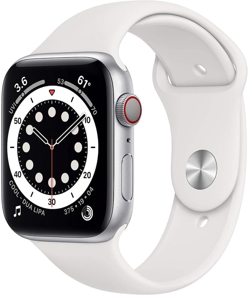 Pre-Owned Used Apple Watch Series 6 40mm GPS Aluminum Silver Case White Sport Band Smartwatch