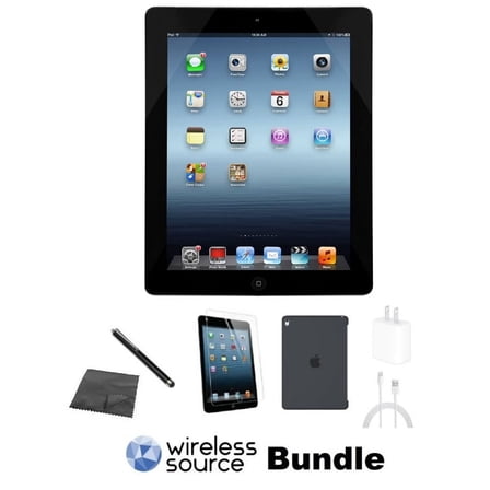 Pre-Owned Apple iPad 2 (WiFi) A1395 16GB Black Bundle with Case, Tempered Glass, Stylus, Power Adapter