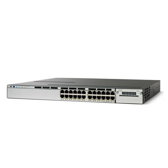 Pre-Owned Used Cisco WS-C3750X-24T-E Catalyst 3750-X 24-Ports 10/100/1000Base-T RJ-45 USB Manageable Layer3 Rack-mountable 1U Desktop Stackable Ethernet Switch 1 Year Warranty