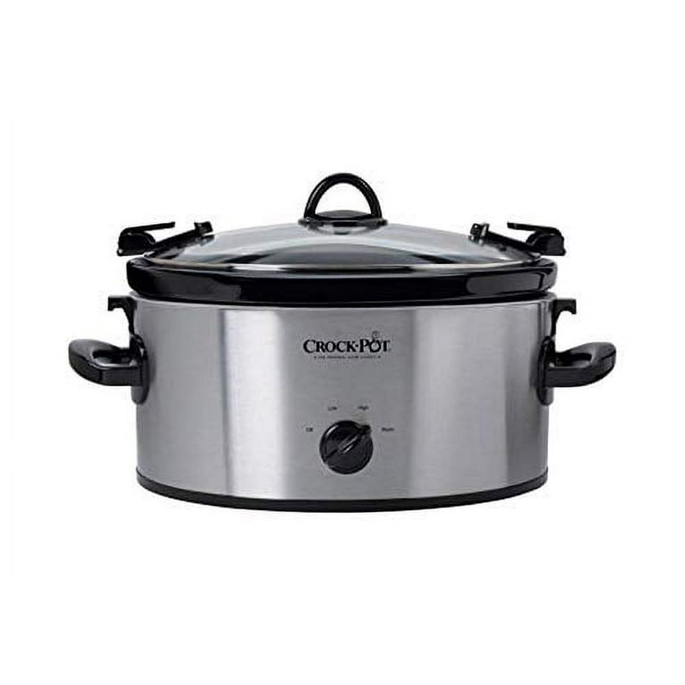 Crock-Pot Cook and Carry 6 Quart Oval Manual Portable Stainless Steel Slow  Cooker