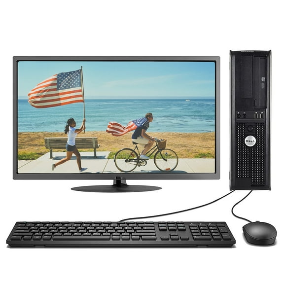 Pre-Owned Used Dell 7020 SFF Desktop PC with Intel Core i5 Processor, 8GB Memory, 1TB Hard Drive, DVD, Wi-Fi and Windows 10 Pro Computer with 19" LCD Monitor