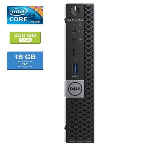 Used: Dell 7050 MICRO Intel Core i3-7100T , 16GB, 256GB SSD, Win 10 Pro