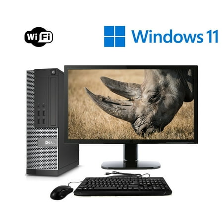 Pre-Owned Used Dell OptiPlex 7010 Windows 11 Desktop Computer, Intel i3 Dual Core Processor 8GB of Ram 1TB 17" Monitor HDD DVD and Wi-Fi