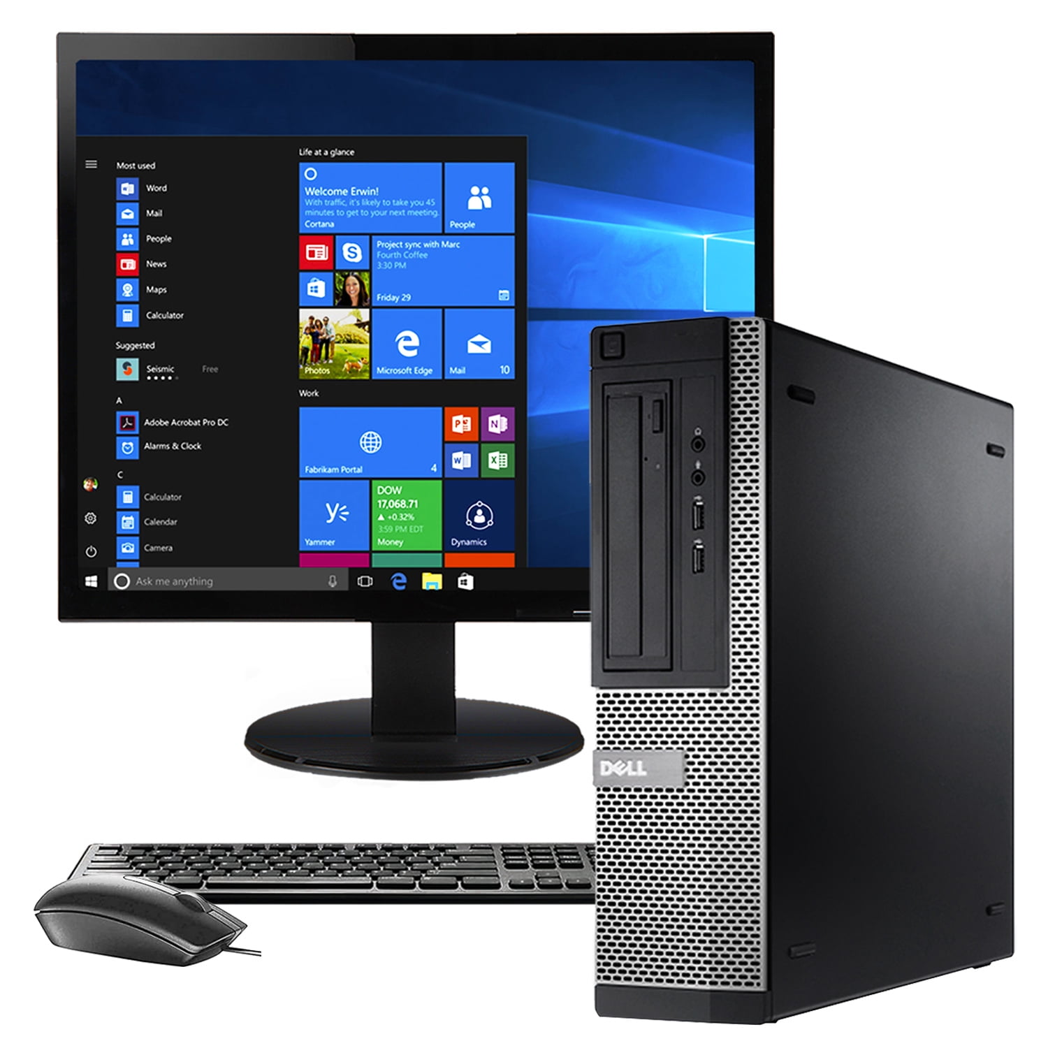 Used Dell Optiplex 3010 Desktop & LCD i3-3220 3.30Ghz 8GB New 120GB SSD  HDMI Windows 10 64 Bit 1 Year Warranty