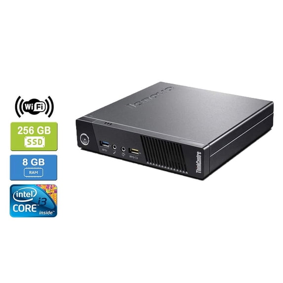 Used: LENOVO M73 Intel Core i3-4160T 8GB 256GB SSD Win 10 Pro Wifi UK&M