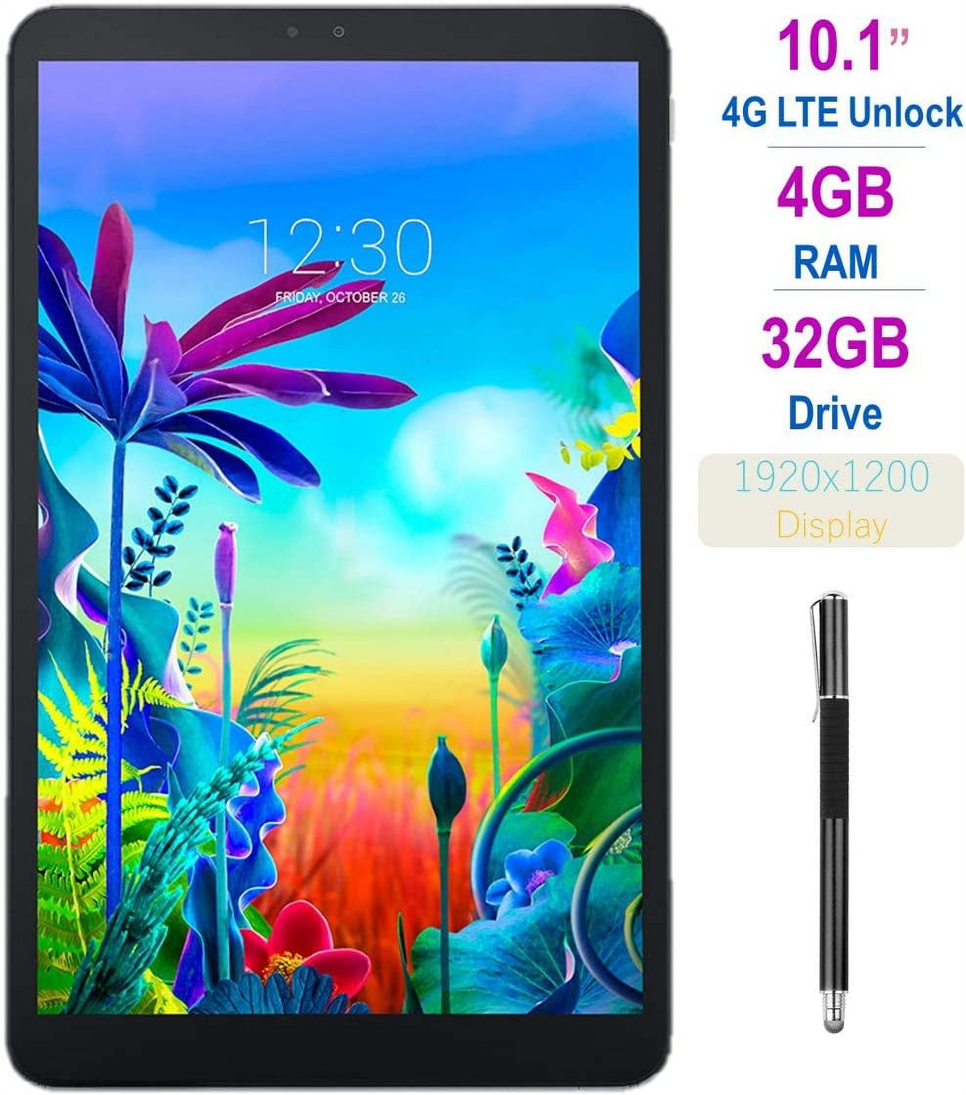 Used LG G Pad 5 10.1-inch (1920x1200) 4GB LTE Unlocked Tablet, 4GB RAM, 32GB Storage, Fingerprint, Android 9.0 w/ Mazepoly 2 in 1 Stylus Pen - image 1 of 9
